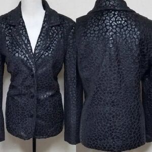 VINTAGE 90s Erin London Black Vegan Leather Jacket